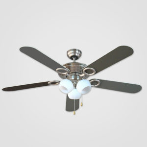 New - 52" Traditional Fan 5 Blades 3 Globe Shades Light