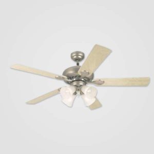 New - 52" Traditional Fan 5 Blades 4 Shades Light B