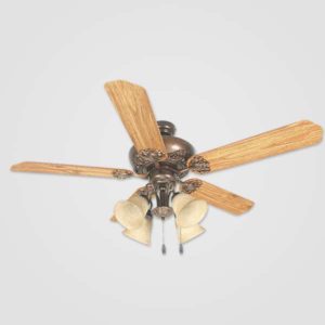 New - 52" Traditional Fan 5 Blades Pendant 4 Shades Light B